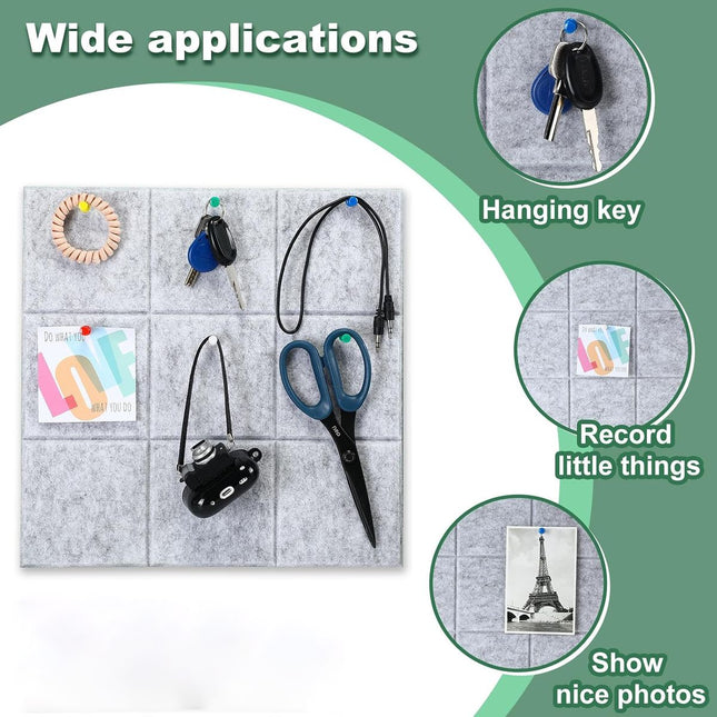 Nine Grid Felt Photo Background Wall Stickers Display Board Wall Panels - Silver