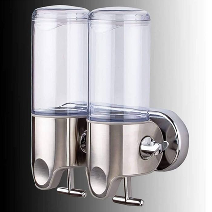 2 in1 Chamber 1000mL Soap Shower Dispenser Wall Mounted Sanitizer Organizer