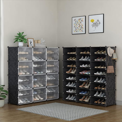Anti-Tilt Shoe Storage Cabinet with Hooks