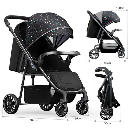 Foldable Baby Stroller with Detachable Canopy
