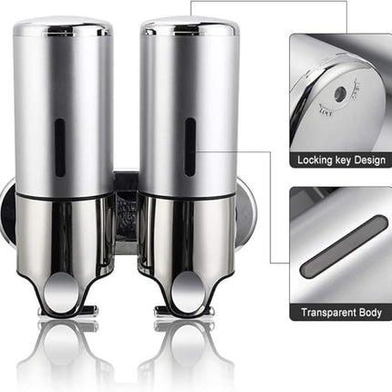 2 in1 Chamber 1000mL Soap Shower Dispenser Wall Mounted Sanitizer Organizer