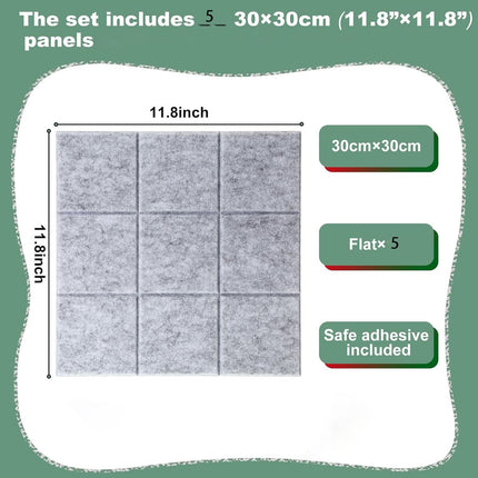 Nine Grid Felt Photo Background Wall Stickers Display Board Wall Panels - Grey