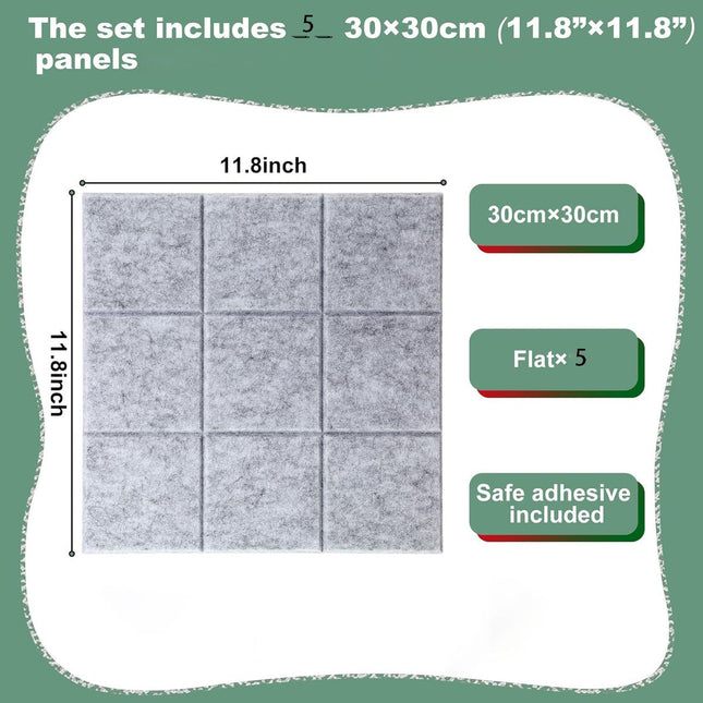 Nine Grid Felt Photo Background Wall Stickers Display Board Wall Panels - Grey