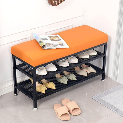 Foot Rest/Shoe Bench Shoe Stool Rack with Upholstered Seat StorageRackBench
