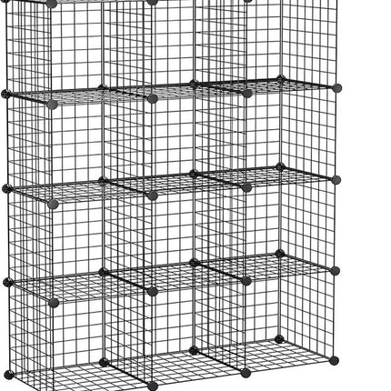Metal Grid Storage Bookshelf