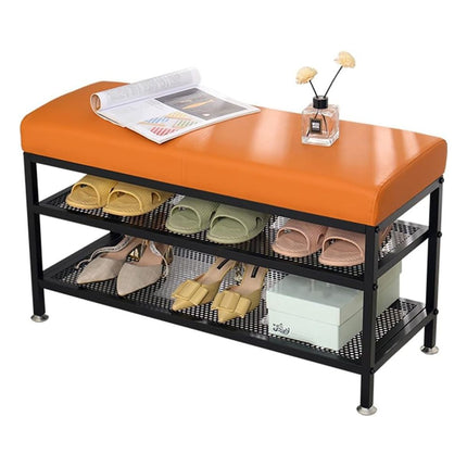 Foot Rest/Shoe Bench Shoe Stool Rack with Upholstered Seat StorageRackBench