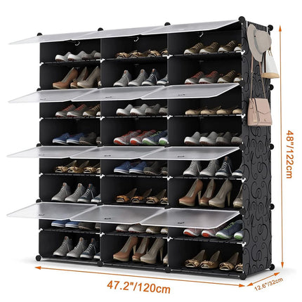 Anti-Tilt Shoe Storage Cabinet with Hooks