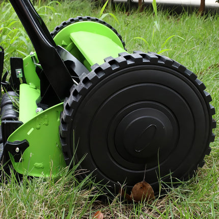 12-Inch Push Reel Lawn Mower Manual Lawn Mower with Collection Bag Green