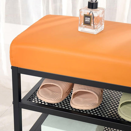 Foot Rest/Shoe Bench Shoe Stool Rack with Upholstered Seat StorageRackBench