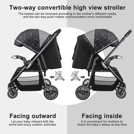 Foldable Baby Stroller with Detachable Canopy
