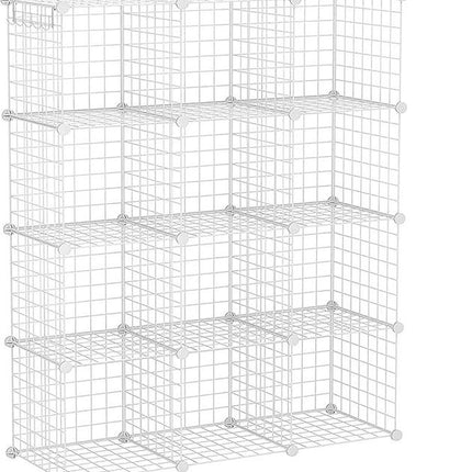 Metal Grid Storage Bookshelf