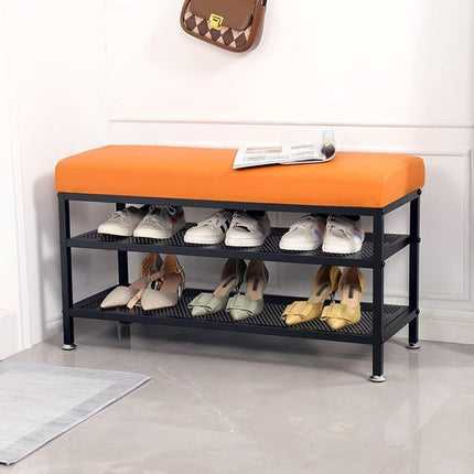 Foot Rest/Shoe Bench Shoe Stool Rack with Upholstered Seat StorageRackBench