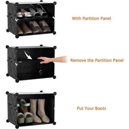 Anti-Tilt Shoe Storage Cabinet with Hooks