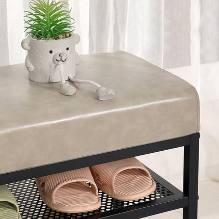 Foot Rest/Shoe Bench Shoe Stool Rack with Upholstered Seat StorageRackBench