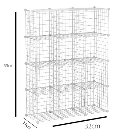 Metal Grid Storage Bookshelf