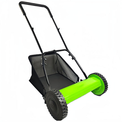 12-Inch Push Reel Lawn Mower Manual Lawn Mower with Collection Bag Green