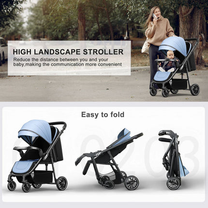 Foldable Baby Stroller with Detachable Canopy