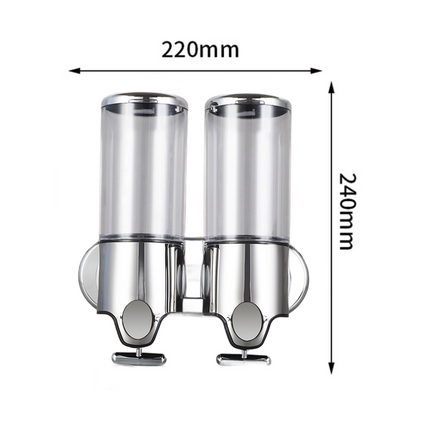 2 in1 Chamber 1000mL Soap Shower Dispenser Wall Mounted Sanitizer Organizer