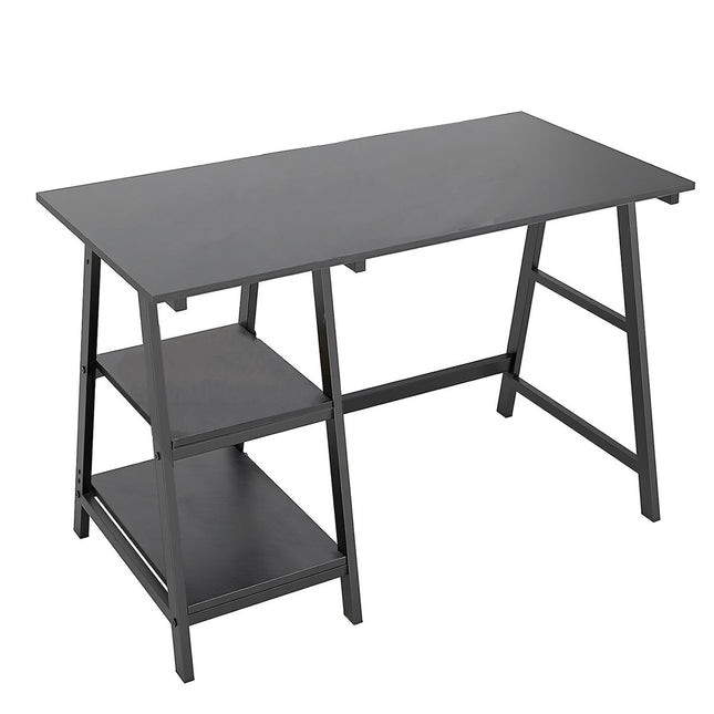 120cm Computer Home Office Writing Desk 2 Shelves Reversible Storage Desk